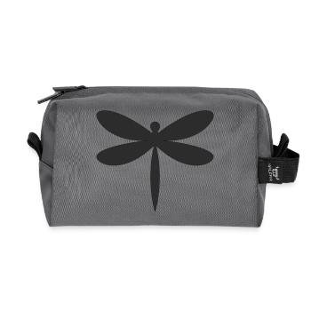 Libelle Silhouette  - Recycelte Kulturtasche - Anthrazit - Vorne