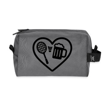 Bière de badminton Heart - Trousse de toilette en tissu recyclé - anthracite - Devant