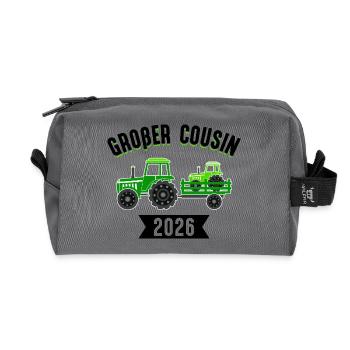 Big Cousin 2026 Pregnancy Baby Announcement - Recycled Toiletry Zip Bag - anthracite - Front