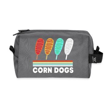 Corn dog - Recycled Toiletry Zip Bag - anthracite - Front