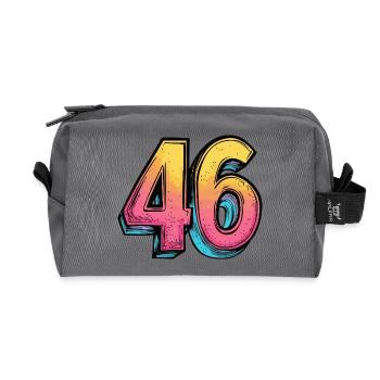 46 Number Multicolored - Recycled Toiletry Zip Bag - anthracite - Front