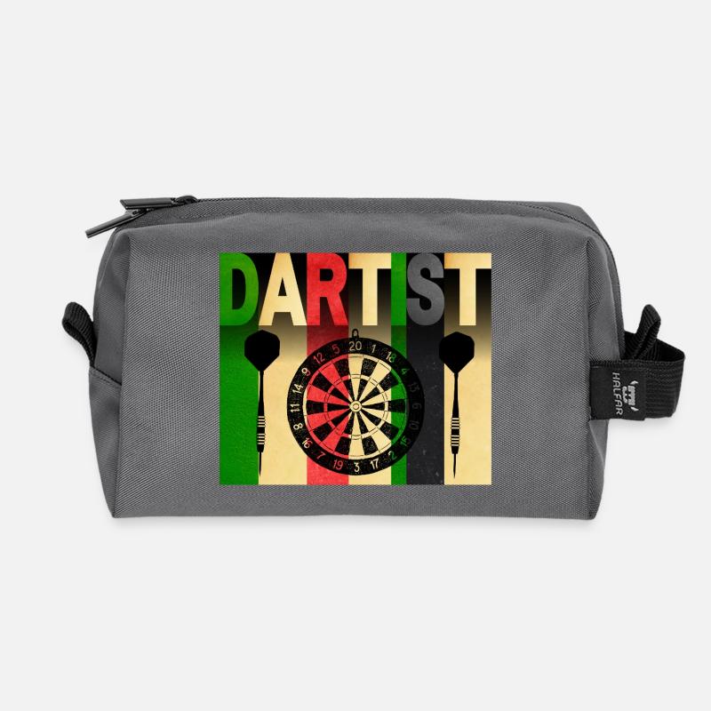 DARTIST Farbiger Darts-Charakter - Recycelte Kulturtasche - Anthrazit