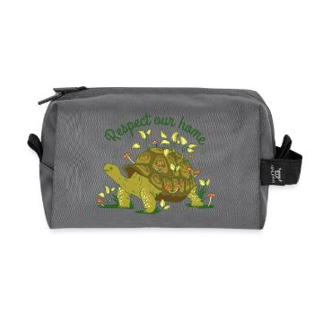 Respect Our Home Turtle Nature Environment Graphic - Recycelte Kulturtasche - Anthrazit - Vorne