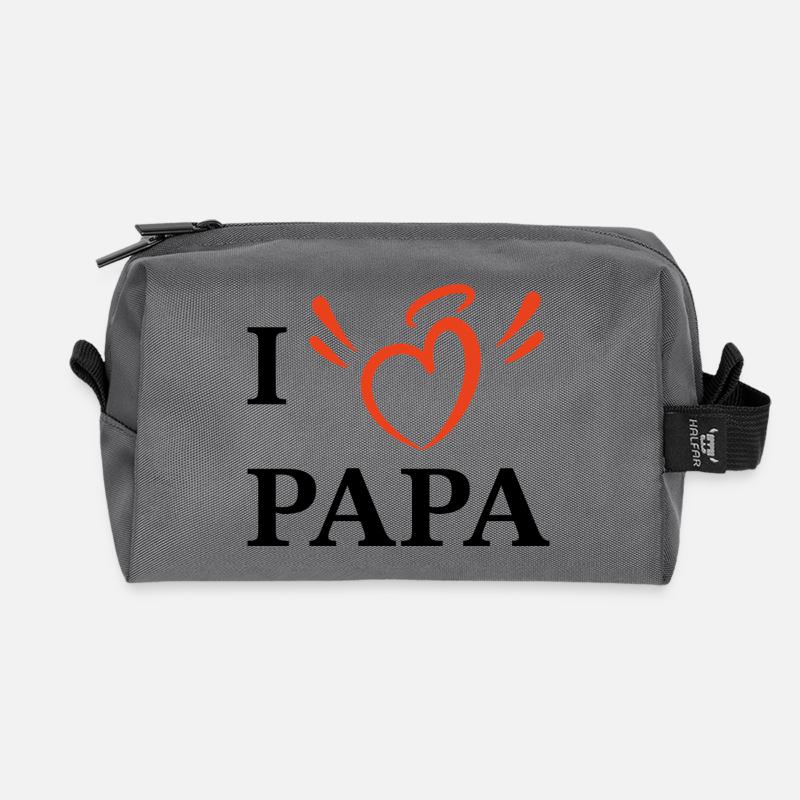 Ich liebe Papa - Recycelte Kulturtasche - Anthrazit