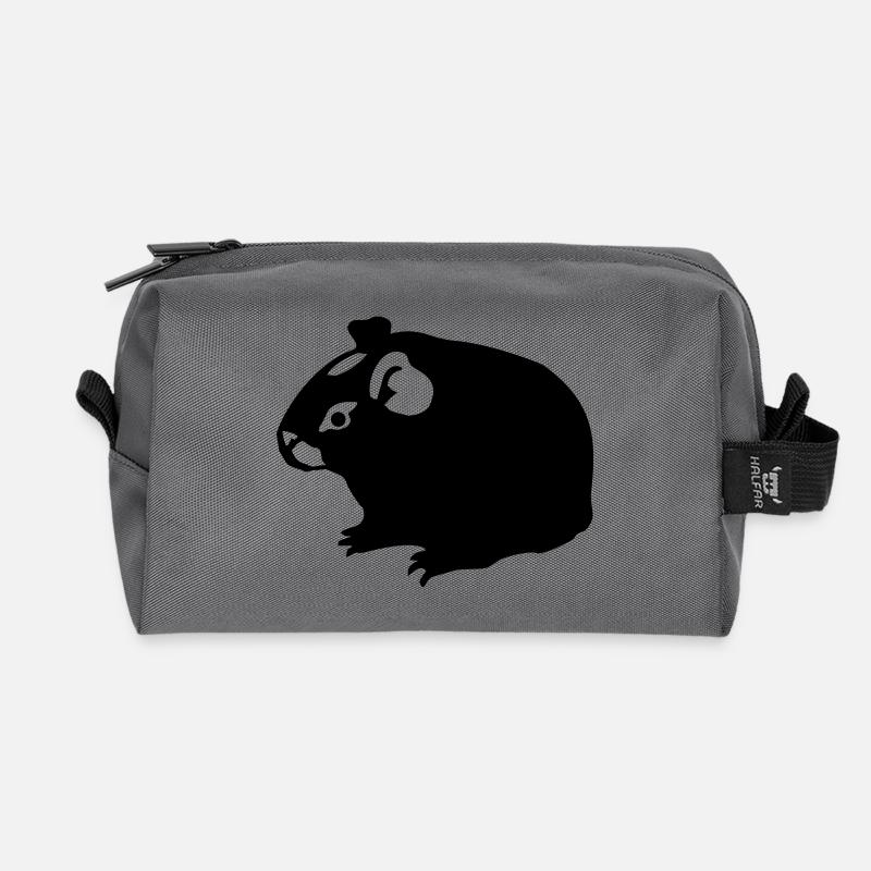 guinea pig (02) twocoloured - Recycled Toiletry Zip Bag - anthracite