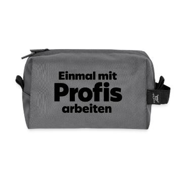 Einmal mit Profis arbeiten - Arbeit Handwerk - Recycelte Kulturtasche - Anthrazit - Vorne