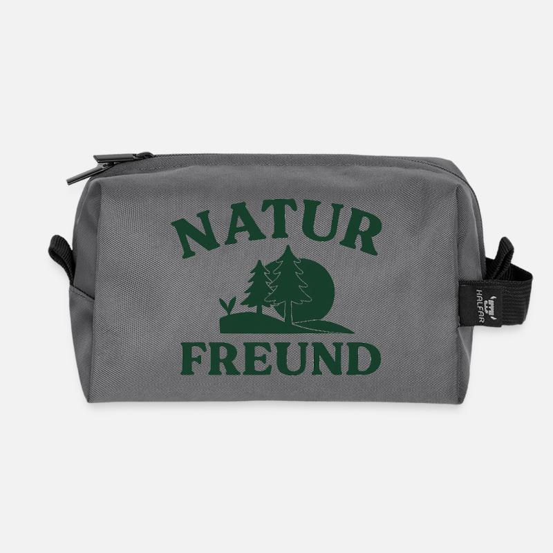 Nature lover - Recycled Toiletry Zip Bag - anthracite