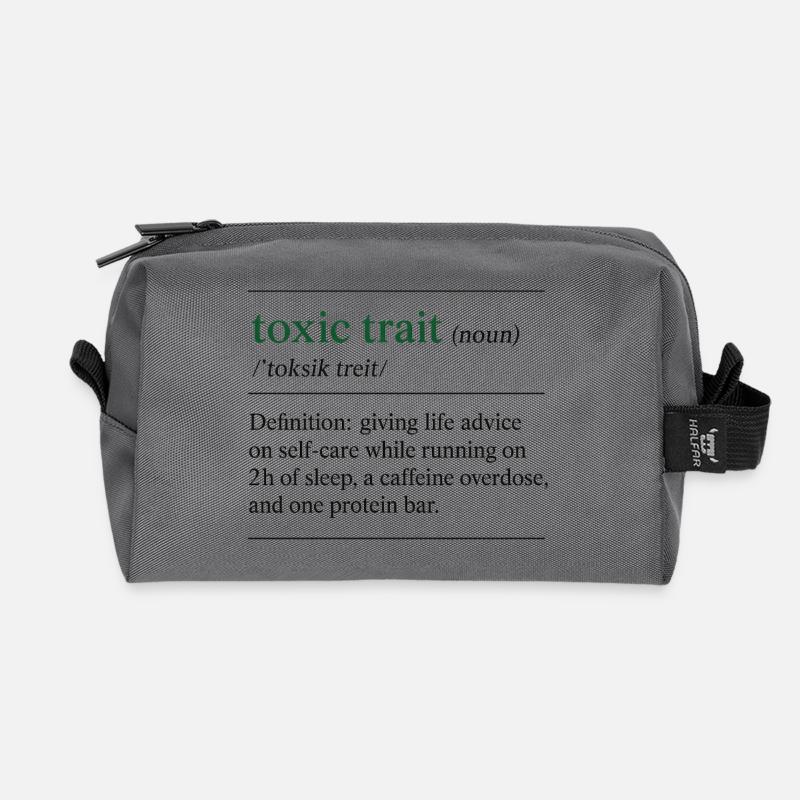Toxic Trait Definition - Recycled Toiletry Zip Bag - anthracite