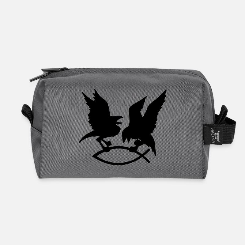 T-Shirt mit Odin's Raben auf den Ärmeln - Recycelte Kulturtasche - Anthrazit