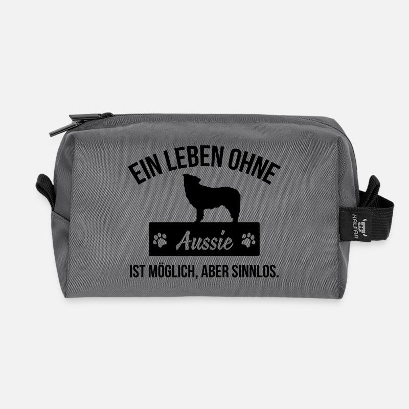 Ein Leben ohne Aussie ist sinnlos - Recycelte Kulturtasche - Anthrazit