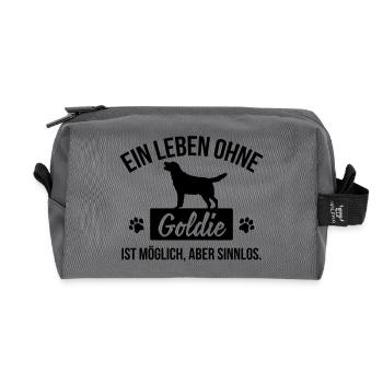 Ein Leben ohne Goldie ist sinnlos - Recycelte Kulturtasche - Anthrazit - Vorne