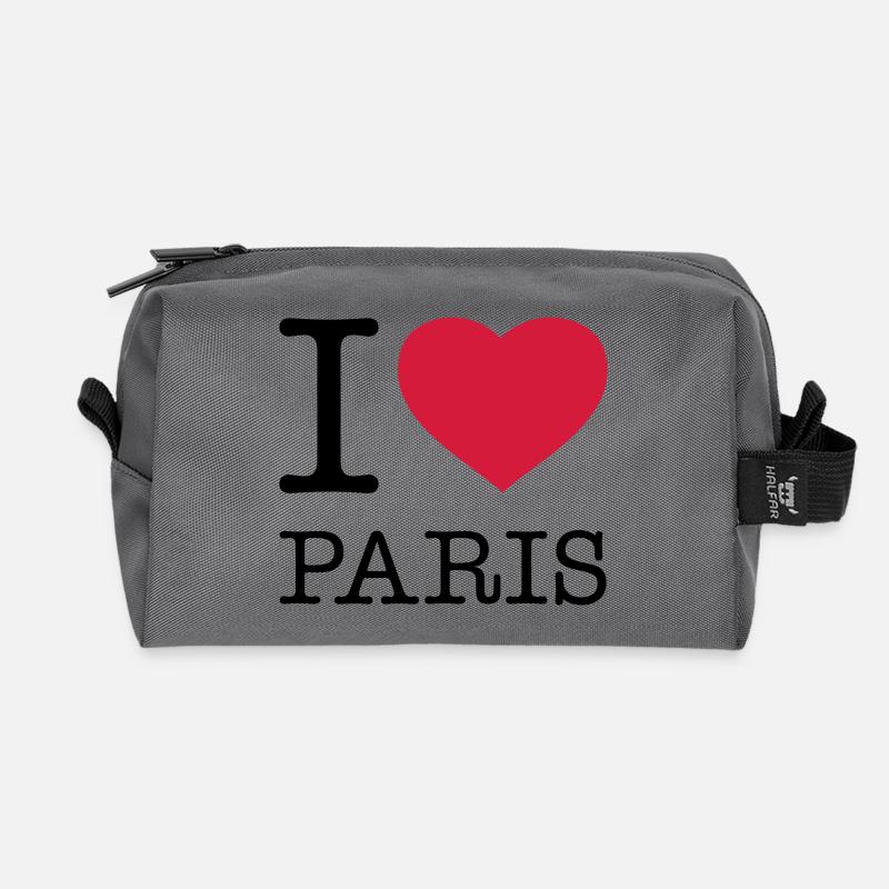 I LOVE PARIS - Recycelte Kulturtasche - Anthrazit