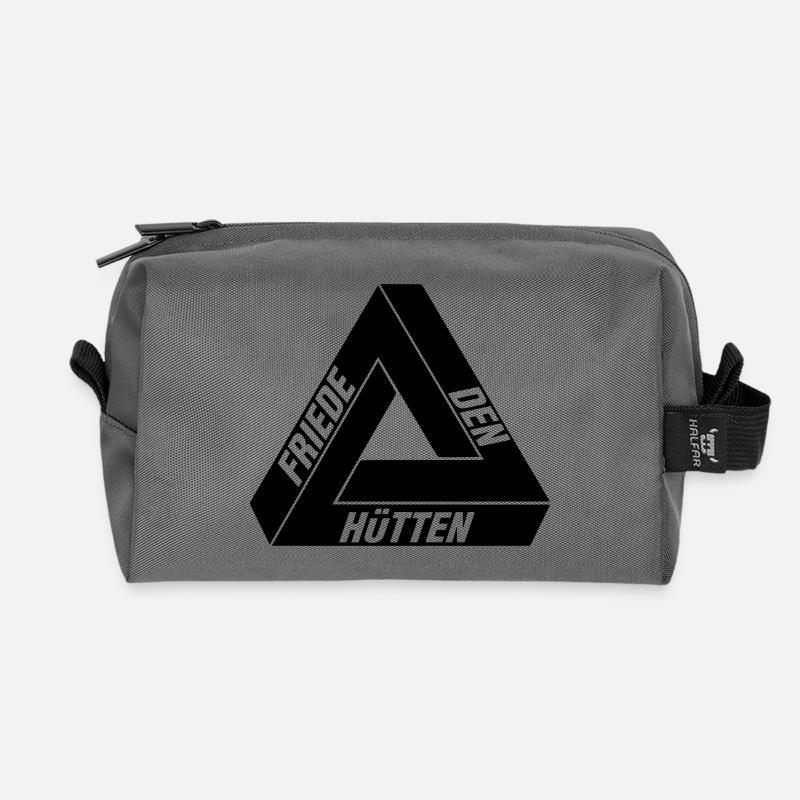 Friede den Hütten - Recycelte Kulturtasche - Anthrazit