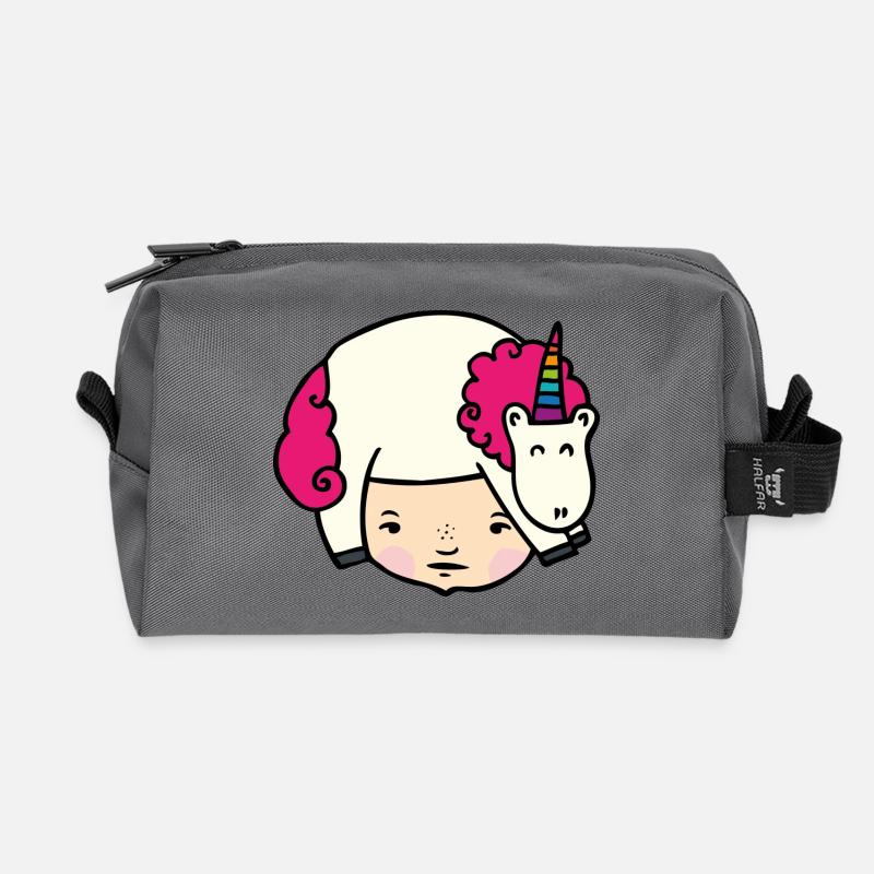 Einhornliebe - Recycelte Kulturtasche - Anthrazit