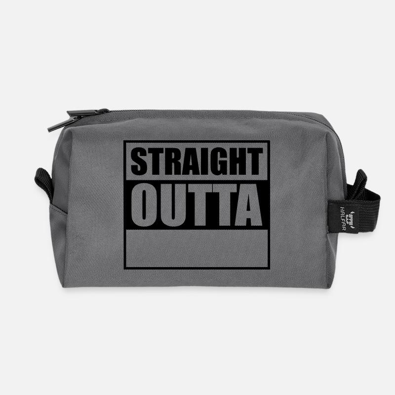 Straight outta - Recycelte Kulturtasche - Anthrazit