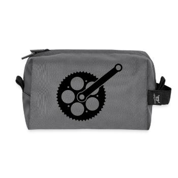 bike_einzelteil02 - Recycled Toiletry Zip Bag - anthracite - Front