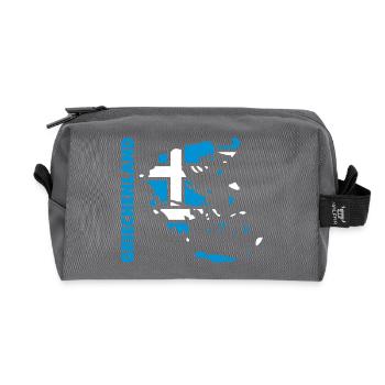griechenland_umriss_flagge_50 - Recycled Toiletry Zip Bag - anthracite - Front