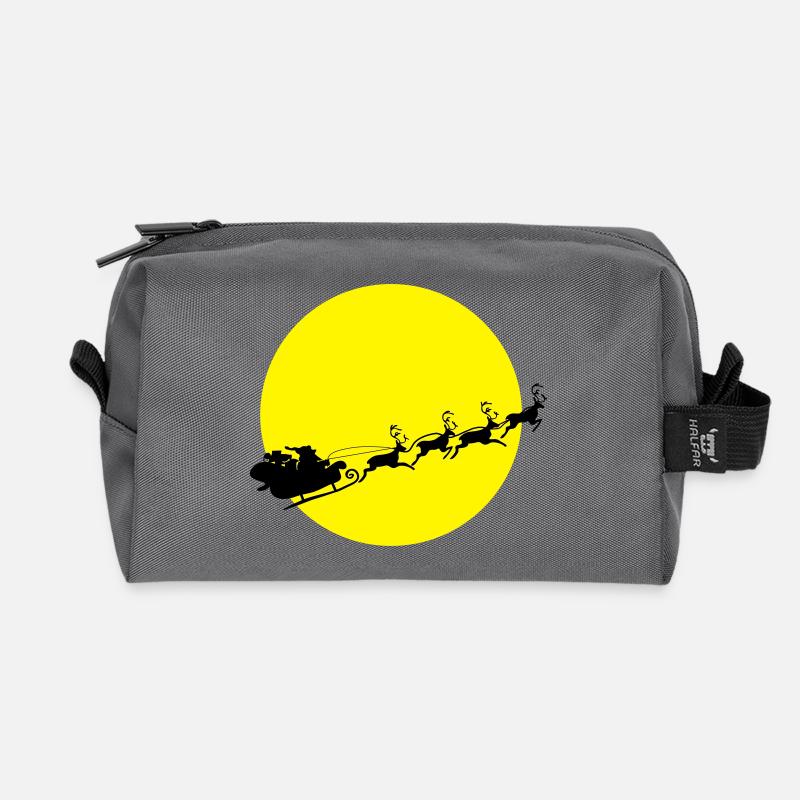 Santa in a Full Moon - Recycled Toiletry Zip Bag - anthracite