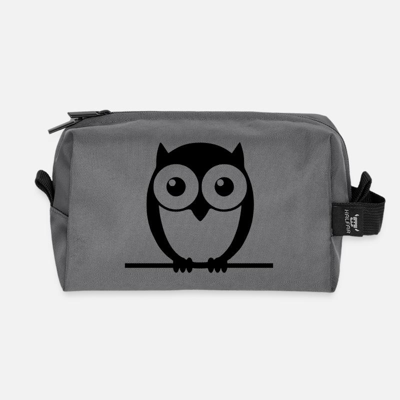 Eule - Recycelte Kulturtasche - Anthrazit