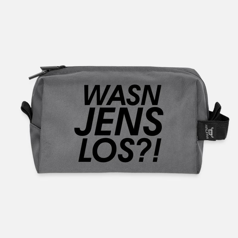 WASN JENS LOS?! - Recycelte Kulturtasche - Anthrazit