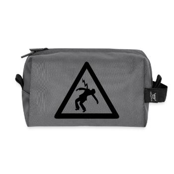 elektriker blitzschlag signalisiert gefahr - Recycelte Kulturtasche - Anthrazit - Vorne