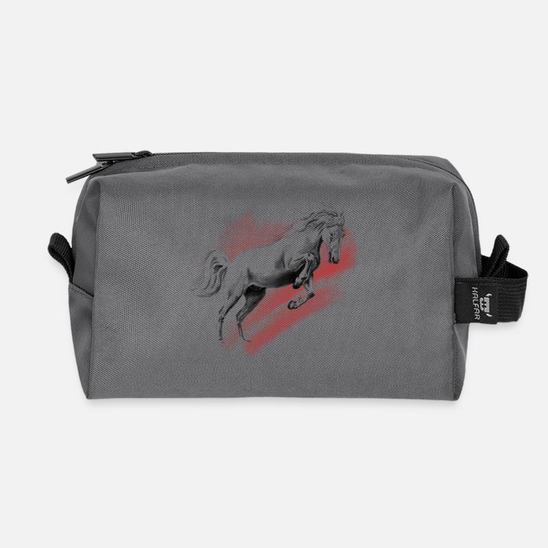 Pferd - Recycelte Kulturtasche - Anthrazit