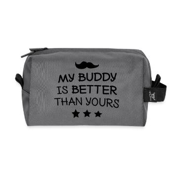 My buddy is better than yours - Recycled Toiletry Zip Bag - anthracite - Front