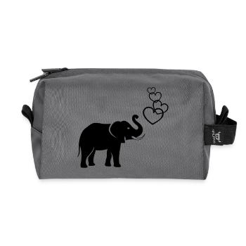 elefanten_love_02 - Trousse de toilette en tissu recyclé - anthracite - Devant