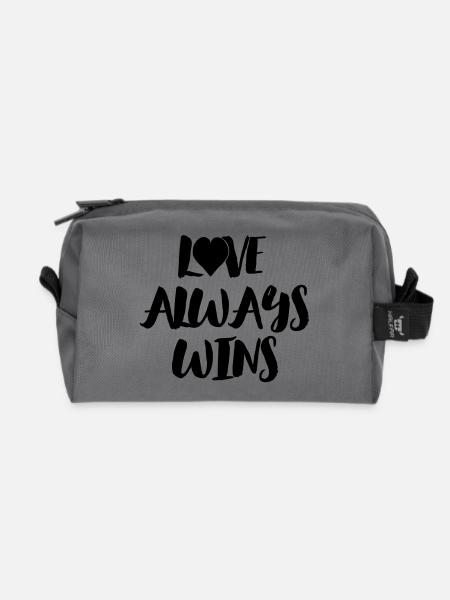Love Always Wins - Recycelte Kulturtasche - Anthrazit