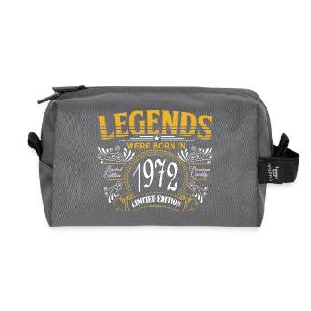 Vintage 1972 Sayings Birth Year 1972 Gifts - Recycled Toiletry Zip Bag - anthracite - Front