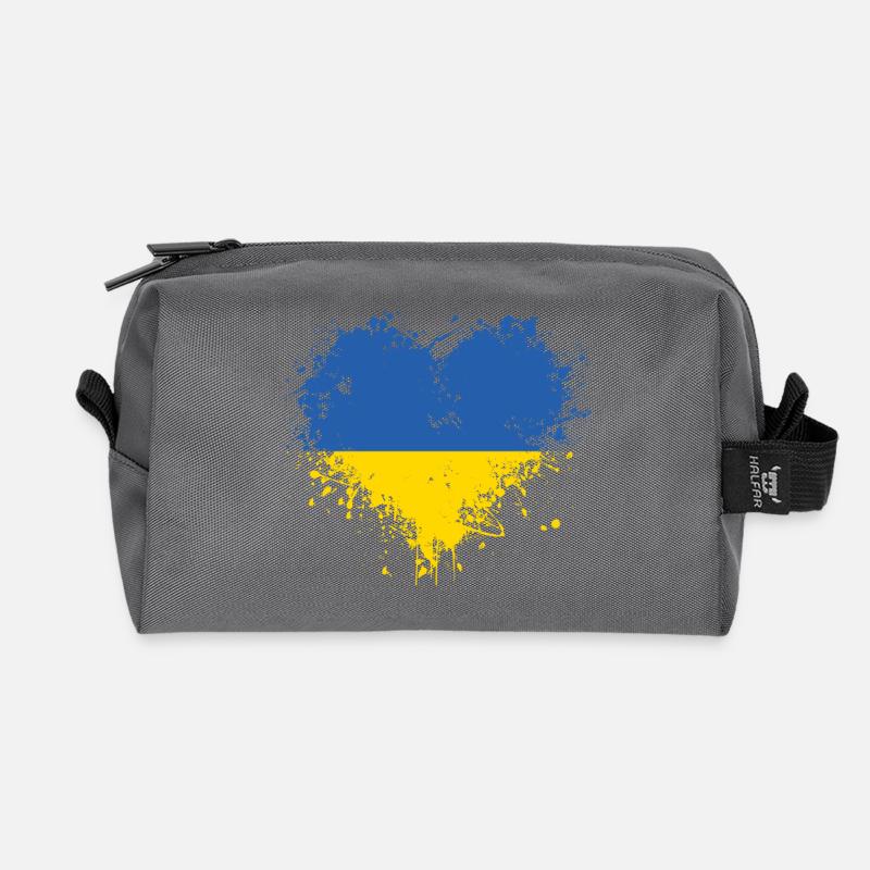 Ukrainisches Herz - Recycelte Kulturtasche - Anthrazit