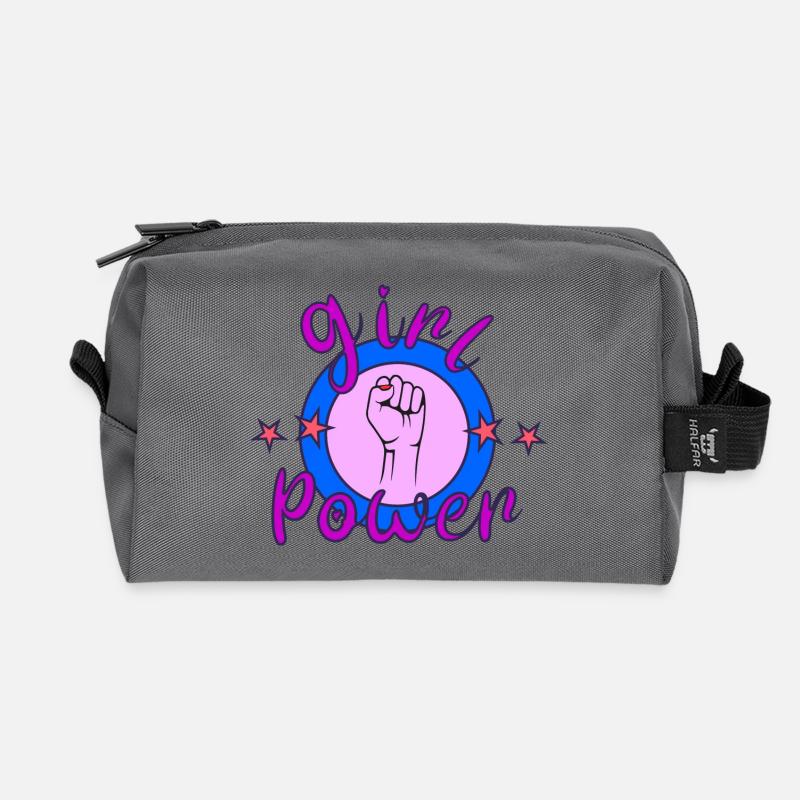 Feminine Power - Recycled Toiletry Zip Bag - anthracite