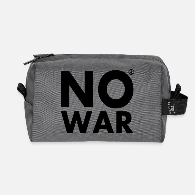 No war - Recycled Toiletry Zip Bag - anthracite