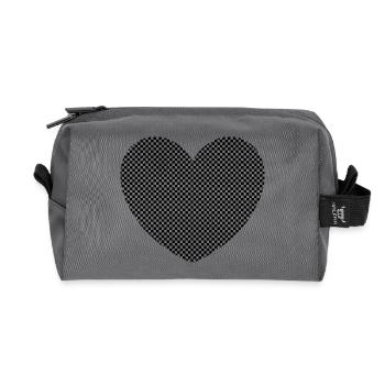 Black Heart Gift - Recycled Toiletry Zip Bag - anthracite - Front