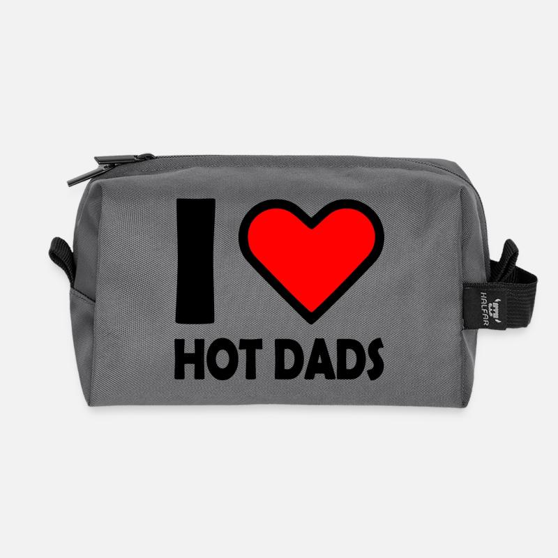 I love hot dads - Recycelte Kulturtasche - Anthrazit