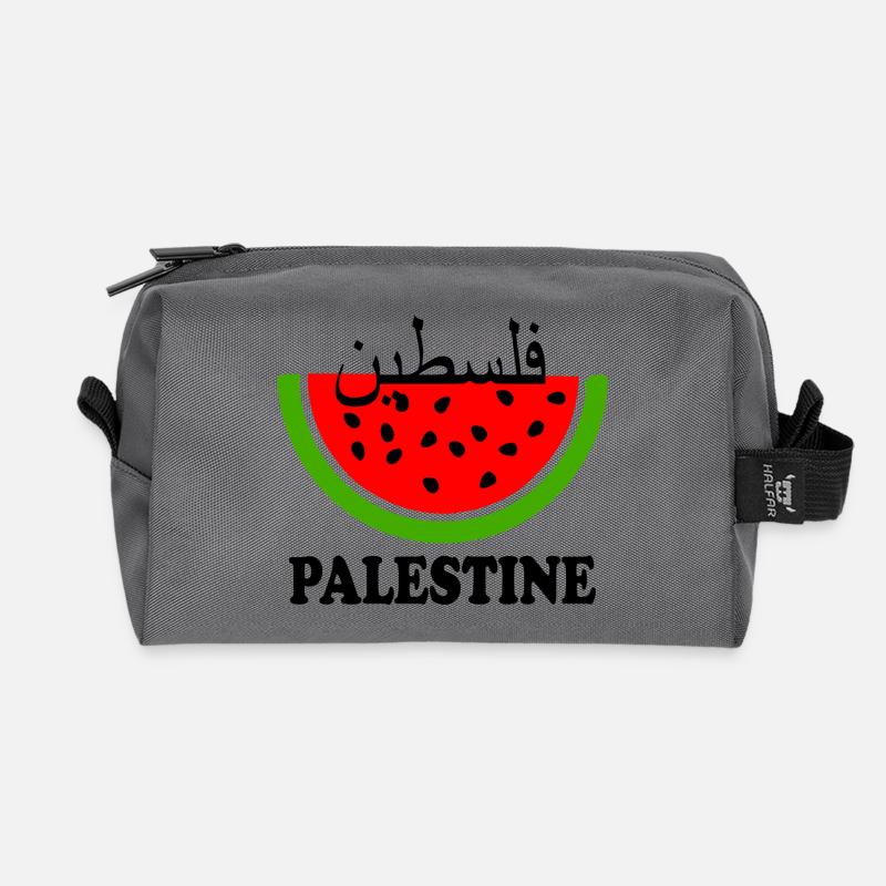 Pastèque de Palestine فلسطين - Trousse de toilette en tissu recyclé - anthracite