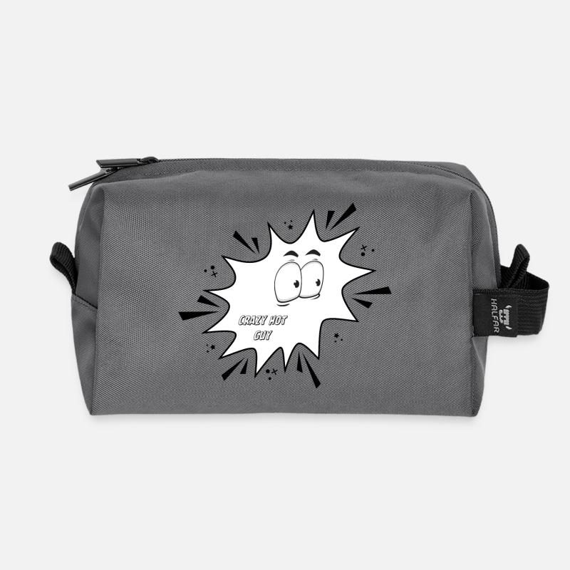 Crazy Hot Guy - Recycled Toiletry Zip Bag - anthracite