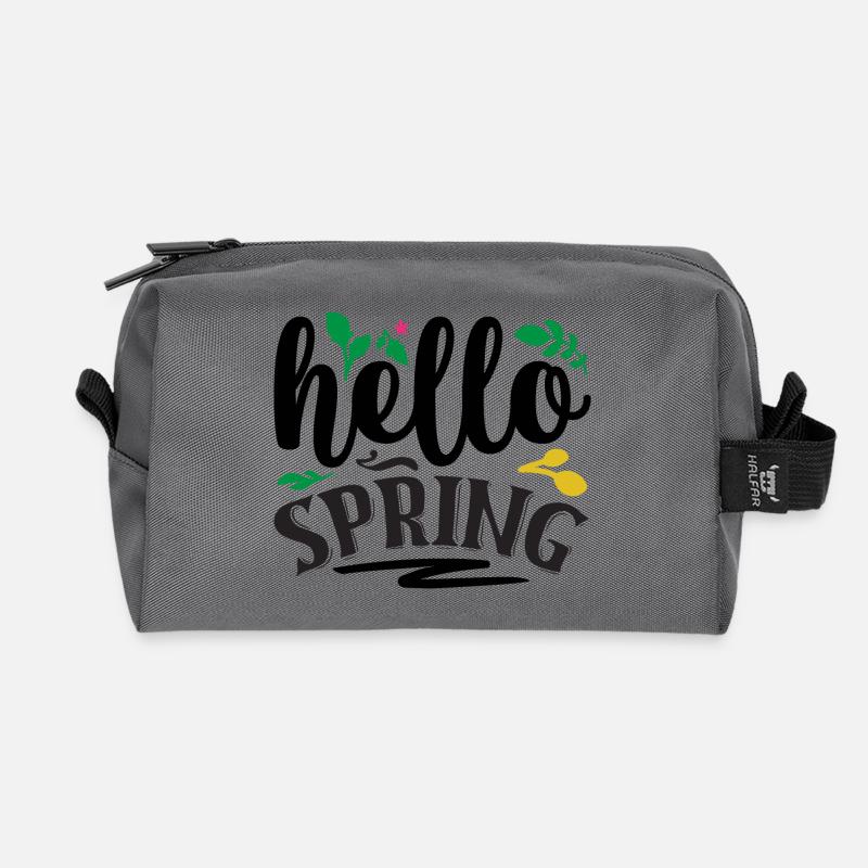 Hallo Frühling - Recycelte Kulturtasche - Anthrazit