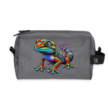 Gecko - Recycelte Kulturtasche - Anthrazit - Vorne