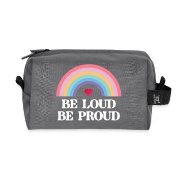 LGBT Pride Month - Be Loud, Be Proud - Recycled Toiletry Zip Bag - anthracite - Front