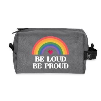 LGBT Pride Month - Be Loud, Be Proud - Recycled Toiletry Zip Bag - anthracite - Front