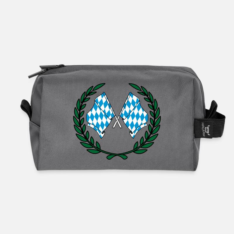 Fahnen Bayern Lorbeerkranz - Recycelte Kulturtasche - Anthrazit