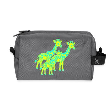 Girafe Afrique Safari Enfant Enfants Rétro Années 80 Années 90 - Trousse de toilette en tissu recyclé - anthracite - Devant