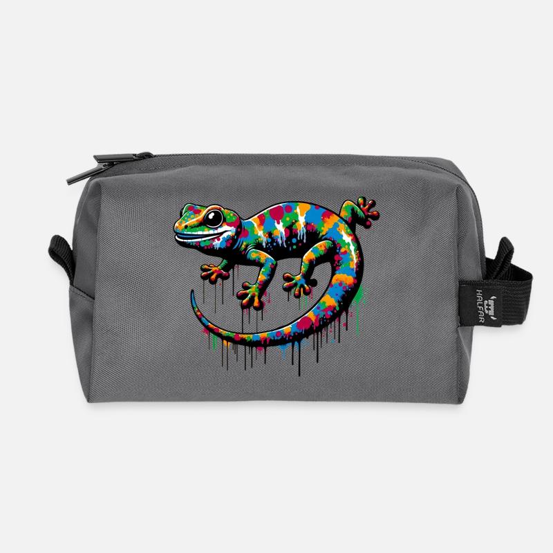Gecko - Recycelte Kulturtasche - Anthrazit