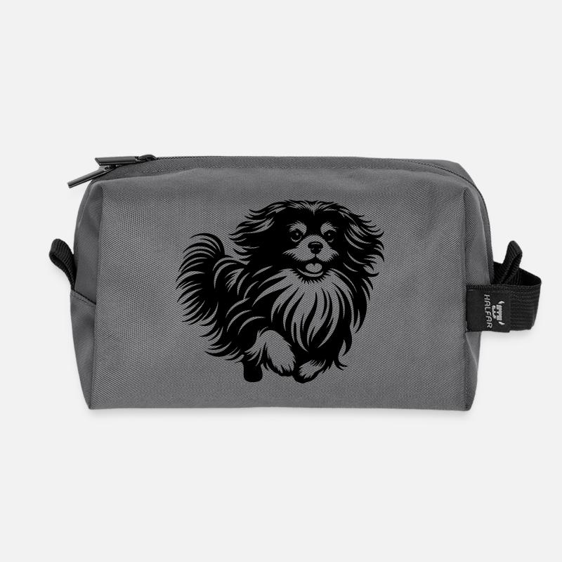 Tibet Spaniel - Recycelte Kulturtasche - Anthrazit