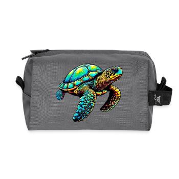 Turtle - Recycled Toiletry Zip Bag - anthracite - Front