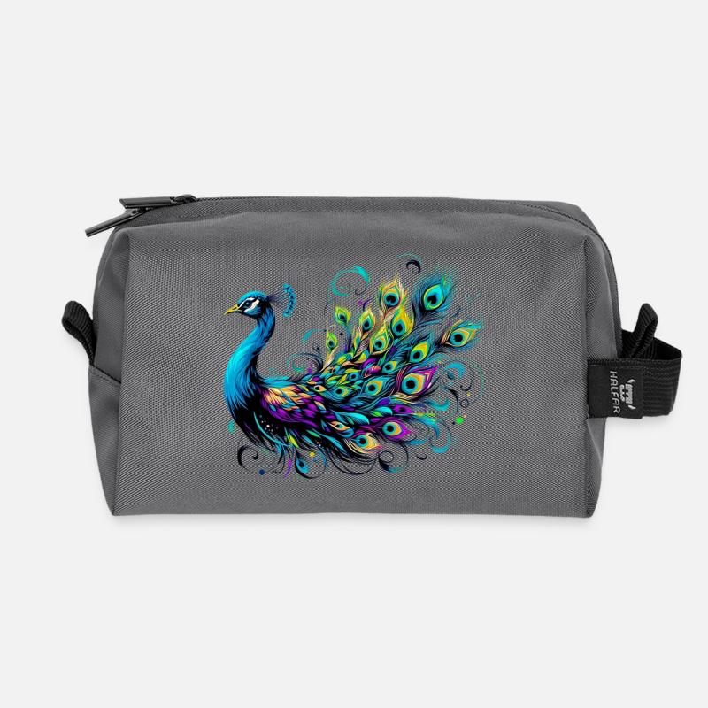 Pfau - Recycelte Kulturtasche - Anthrazit