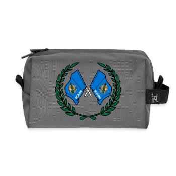 Drapeaux USA Oklahoma en couronne de laurier - Trousse de toilette en tissu recyclé - anthracite - Devant