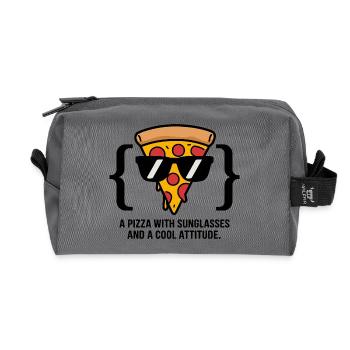 Cool Pizza Slice Sunglasses - Recycled Toiletry Zip Bag - anthracite - Front