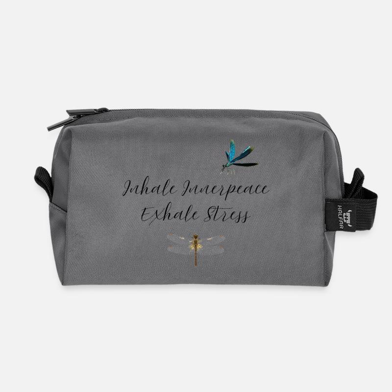 Inhale Innerpeace - Recycelte Kulturtasche - Anthrazit